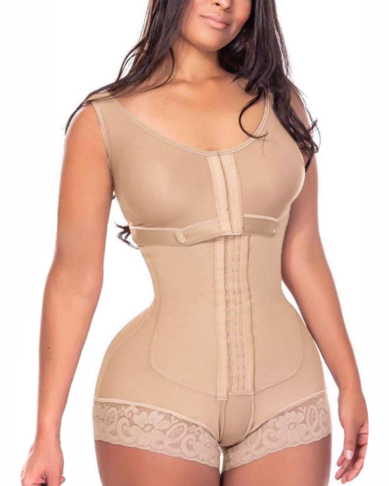 High Compression Back Coverage Fashion Shapewear Beige