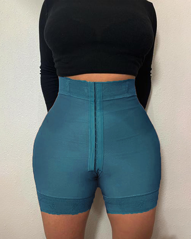 High Compression Garment (powernet) Butt Lifter 3 Hook Butt Lifting Shorts Blue