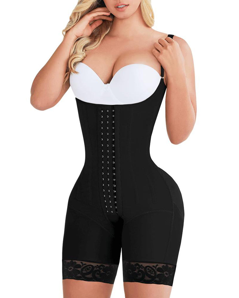 Women Fashion Lace Compression Comfortable Body Shaper Black