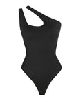 One Shoulder Seamless Bodysuit Black
