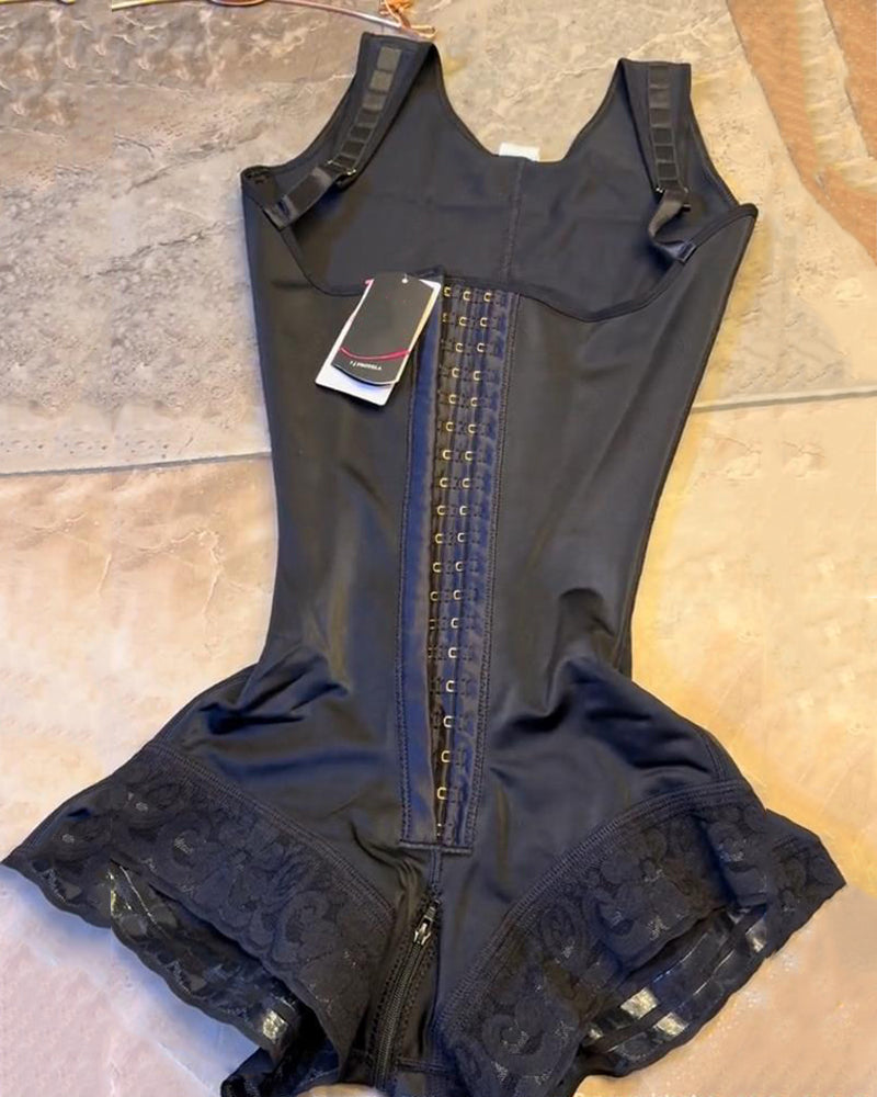 Buttoned Tummy Control Butt Lifting Shapewear Black