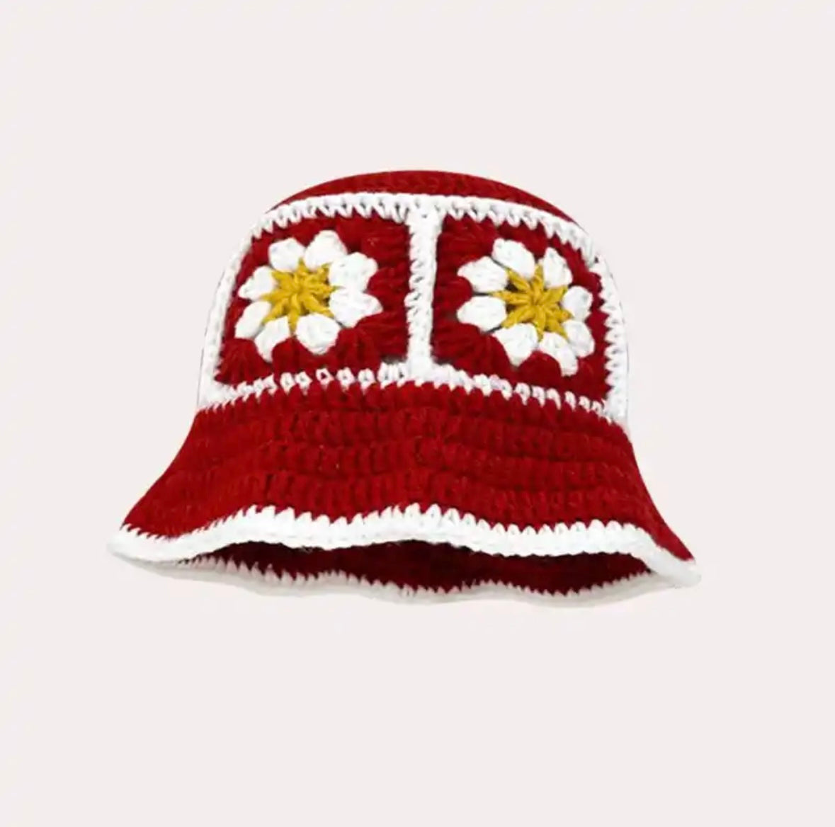 Flower bucket hat Red