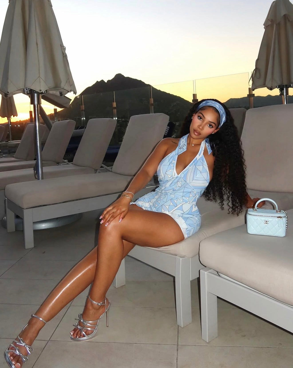 Blue Waves Romper