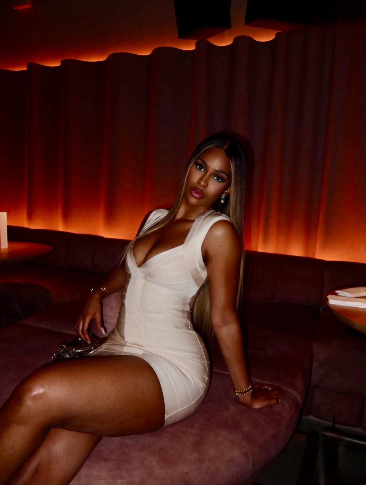 Ivory Cap Sleeve Bandage Dress