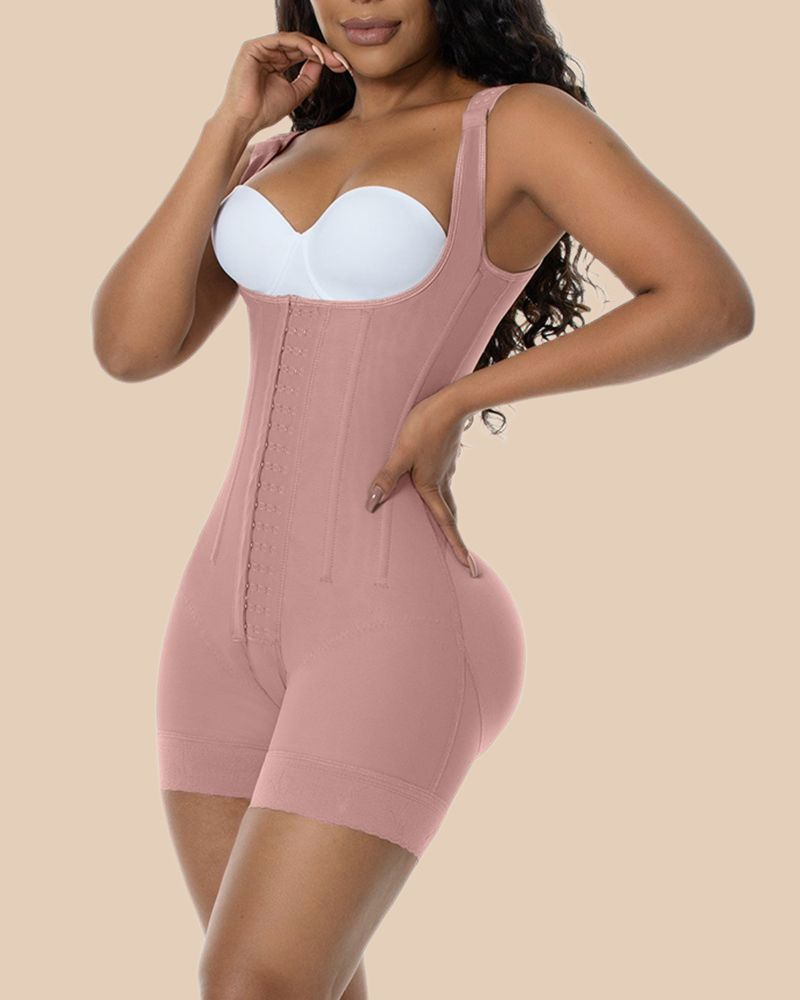 Women Sleeveless Butt Lifting Extreme Compression Shapewear RosyBrown