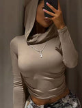 Basic hood crop top