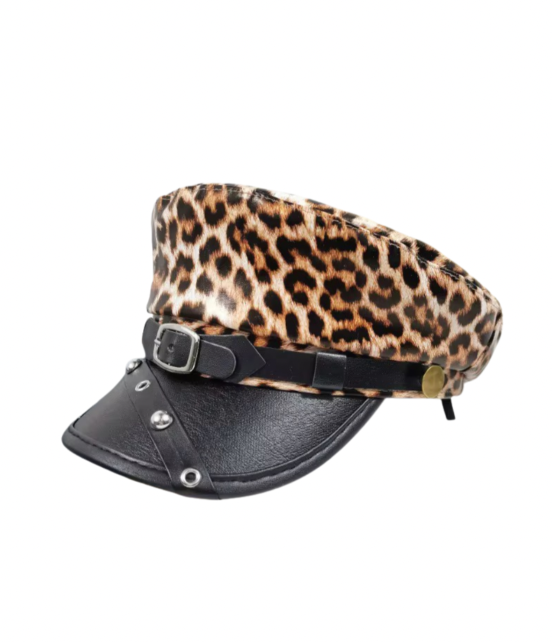 Leopard Leather Hats 2