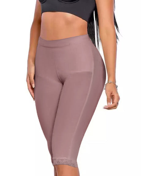 Mid-Length Hip-Lifting Shaper Pants RosyBrown