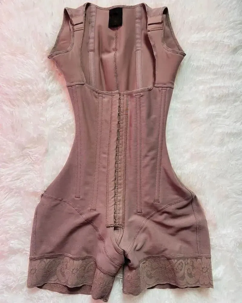 Fashion Butt Lift Body Comfortable Buttoned Shaper RosyBrown