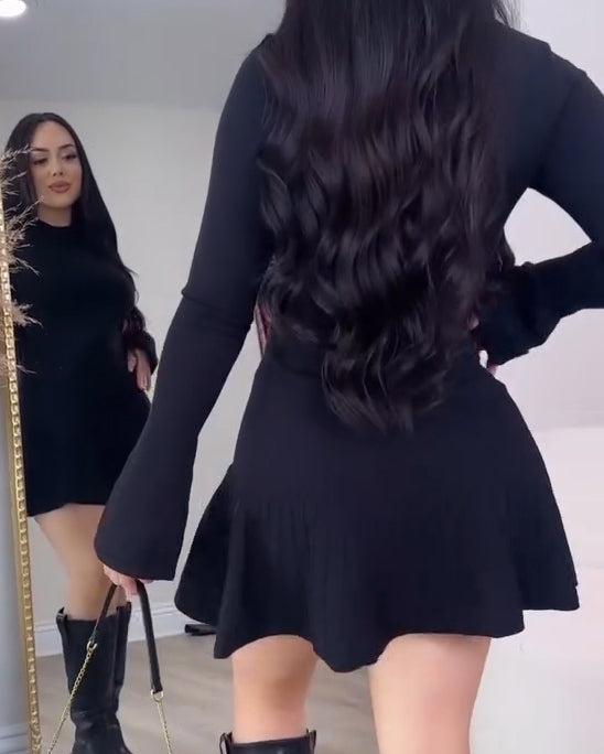 Women's Long-Sleeved Fitted Knit Dress