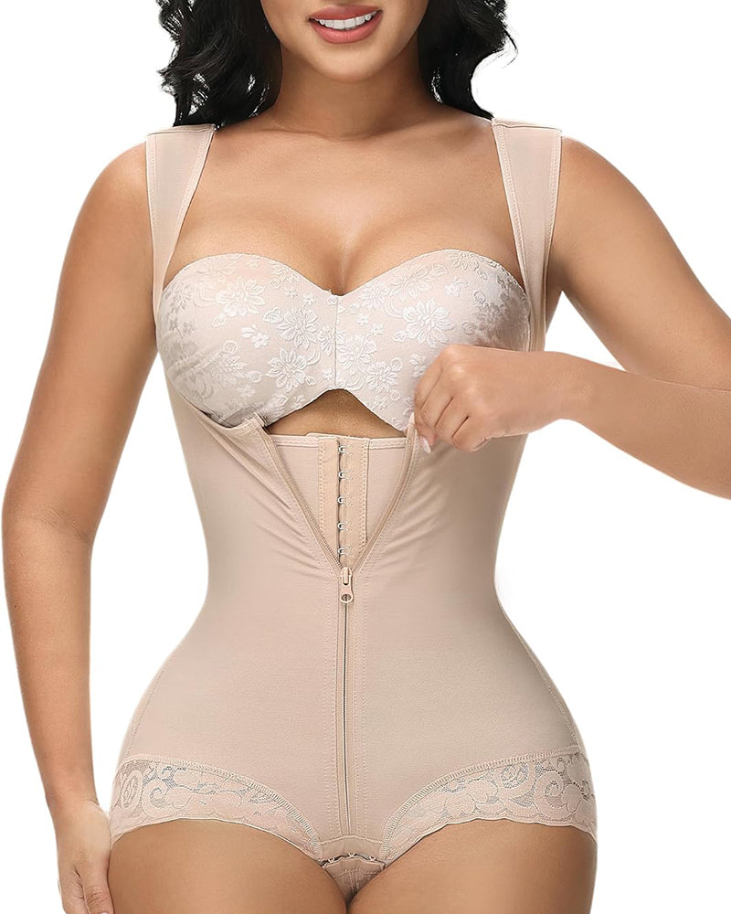 Fajas Colombianas Body Shaper Shapewear Tummy Control Post Surgery Compression Garment Tan
