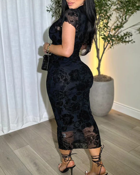 Women's Sheer Mesh Sexy Bodycon Dress