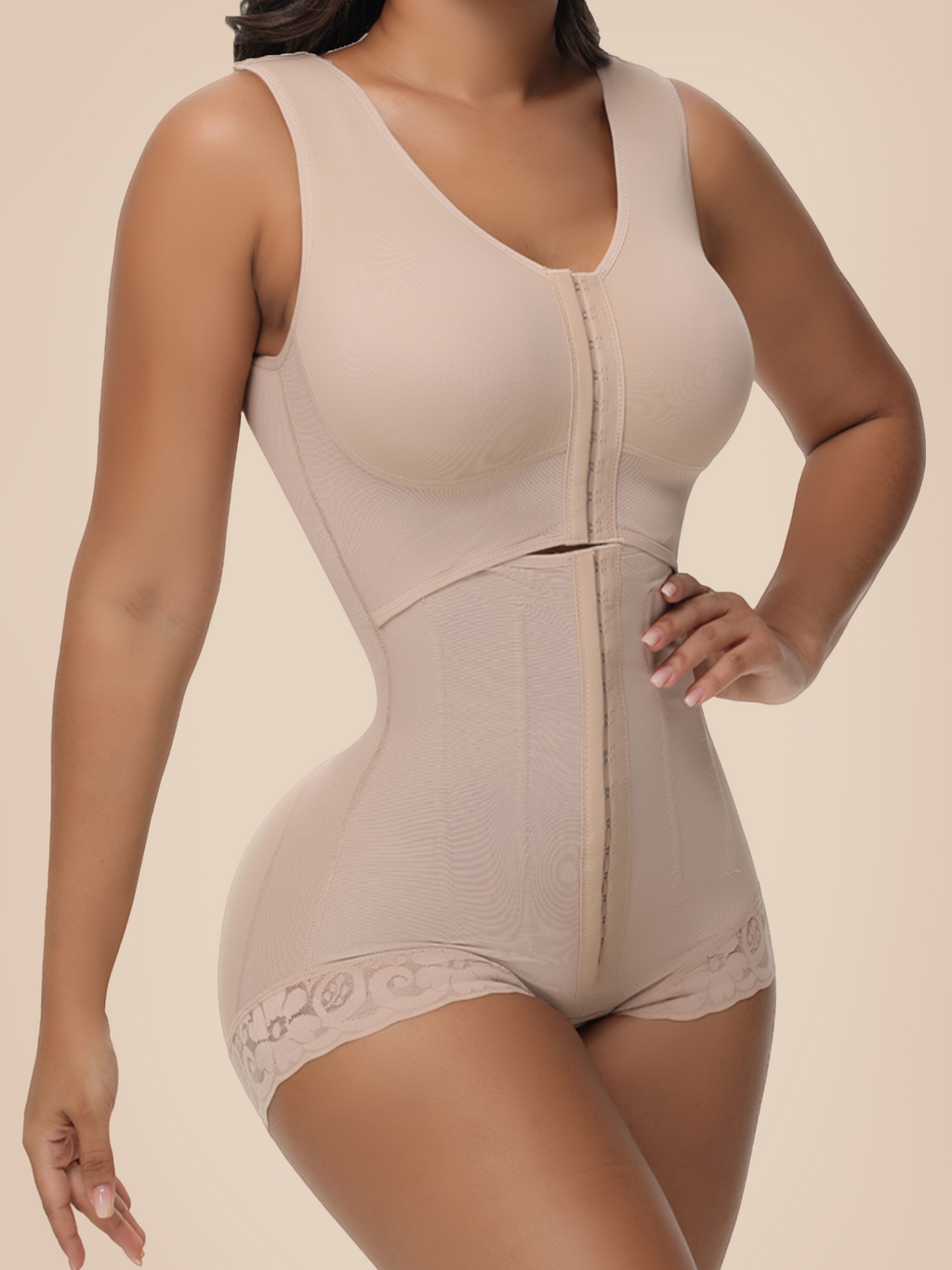 Chest Stretch Expansion Body Shaper Butt Lifting Faja Tan