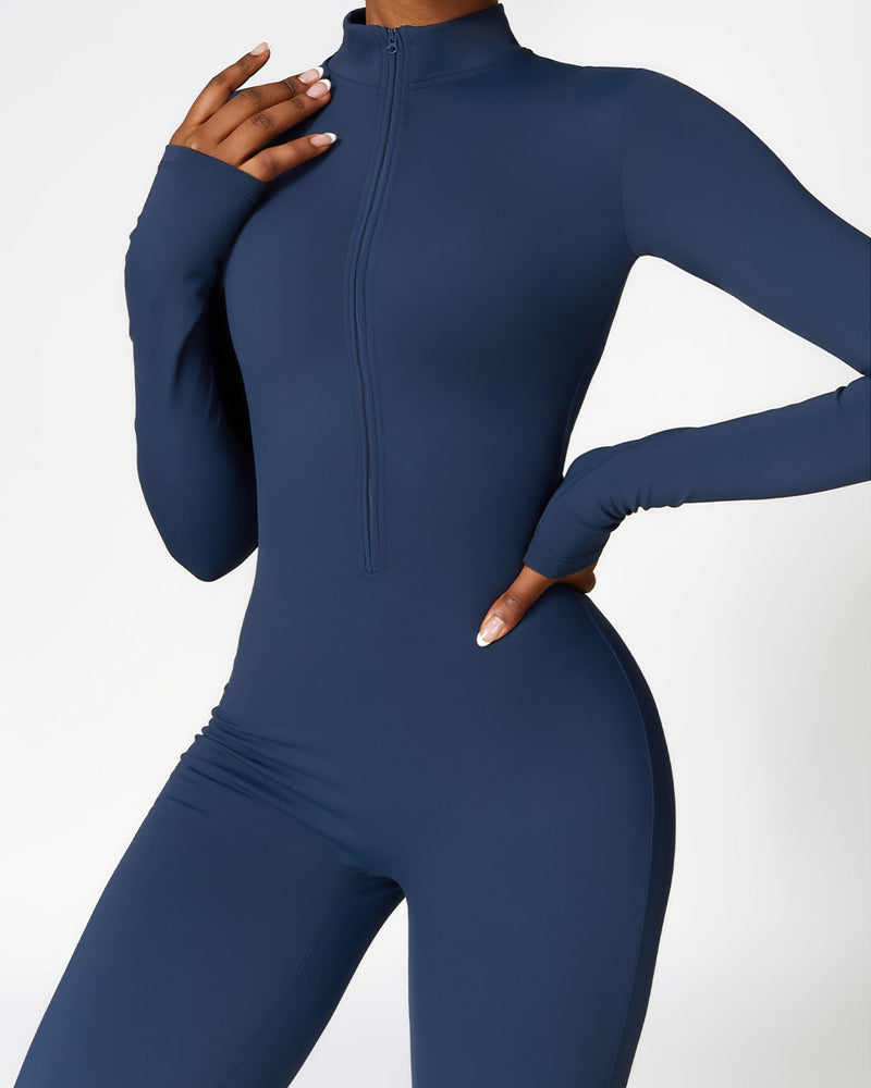 Tight Fleece Yoga Jumpsuit Navy