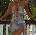 Mini print sequin detail dress