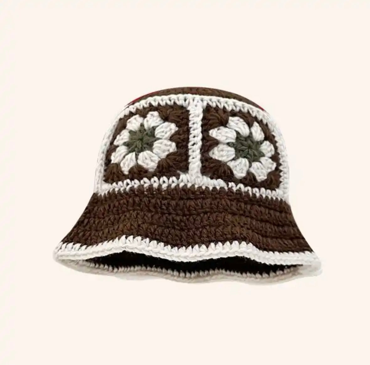 Flower bucket hat Brown