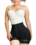 High Waist Guitar Short BBL Front Closure for Compression Adjustment Black