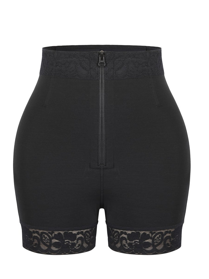 High Waist Front Zipper Butt Lifter Shorts