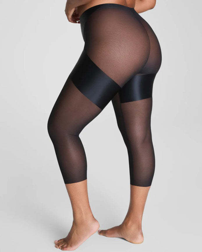 Women's Sheer Mesh Butt Lifter Mid-Length Leggings