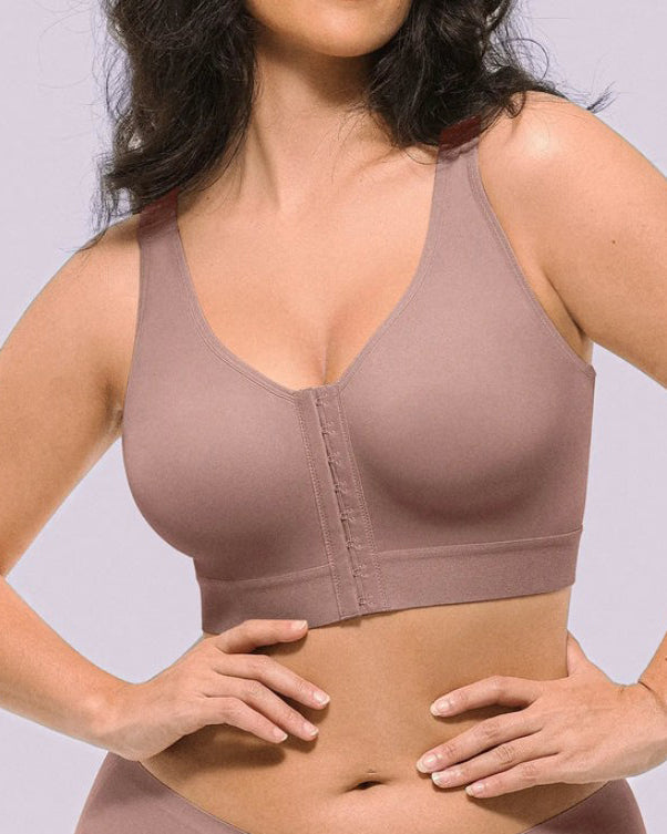 Women's Comfort Wire-Free Back Support Bra RosyBrown