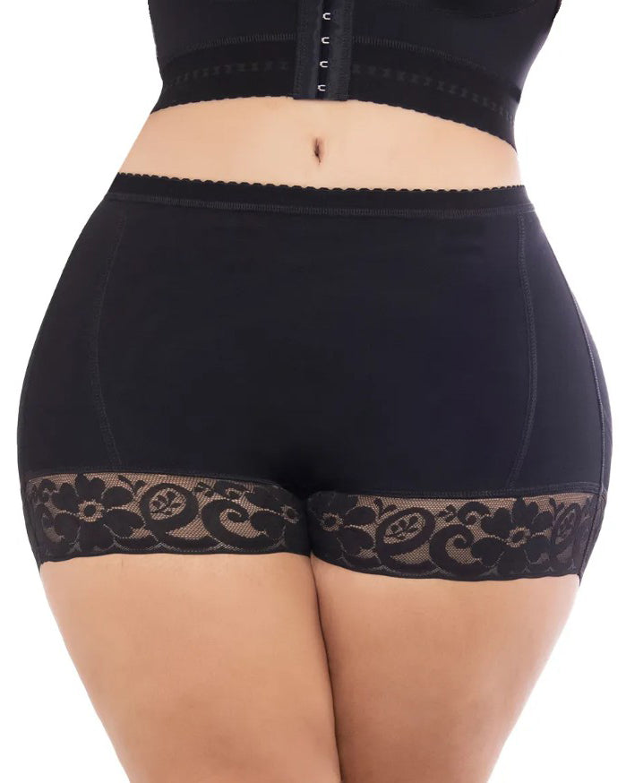 Butt Sculpting Lace Trims Shaper Shorts Black