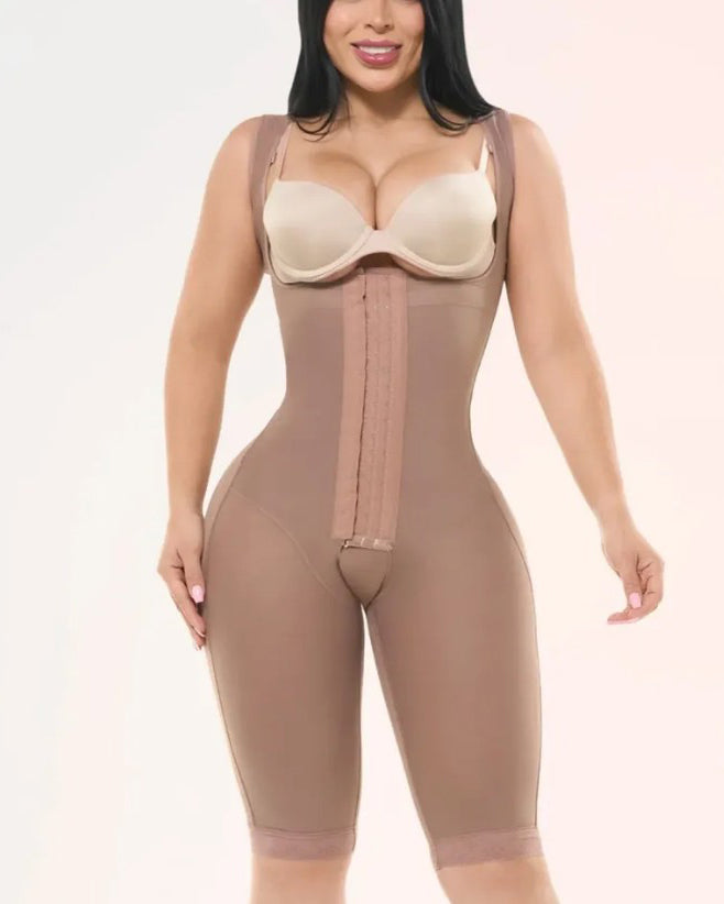 Open Chest Sleeveless Mid Length Body Shaper