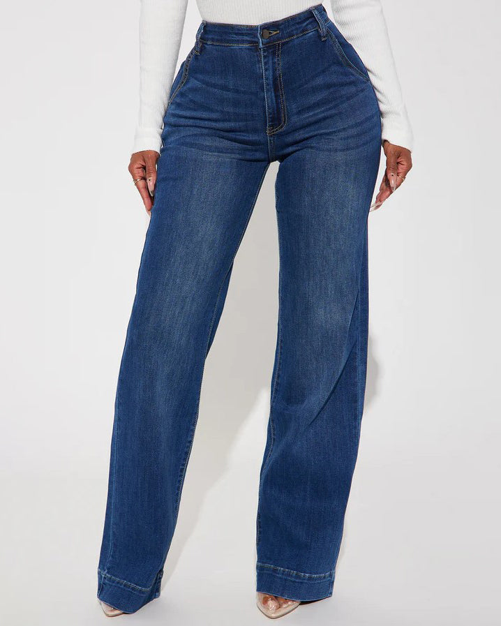 Women's Wide-Leg Slimming Jeans Blue