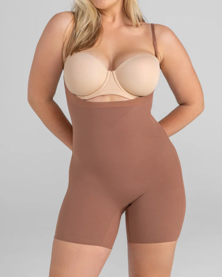 Seamless Open-Chest Comfortable Shapewear Brown