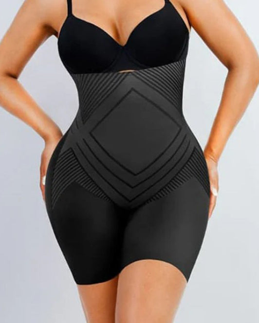 High-Waisted Breathable Slimming Shaping Shorts Black