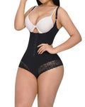 BODY PREMIUM TIRAS DELGADAS Body Shapewear for Women Tummy Control Button Open Bust Squeezeion Garment Black