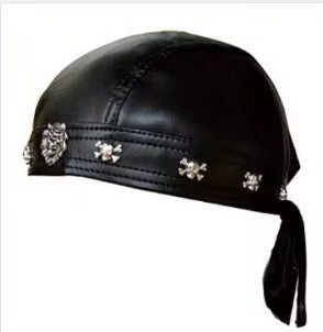 Leather Skull Tie Up Hats 2