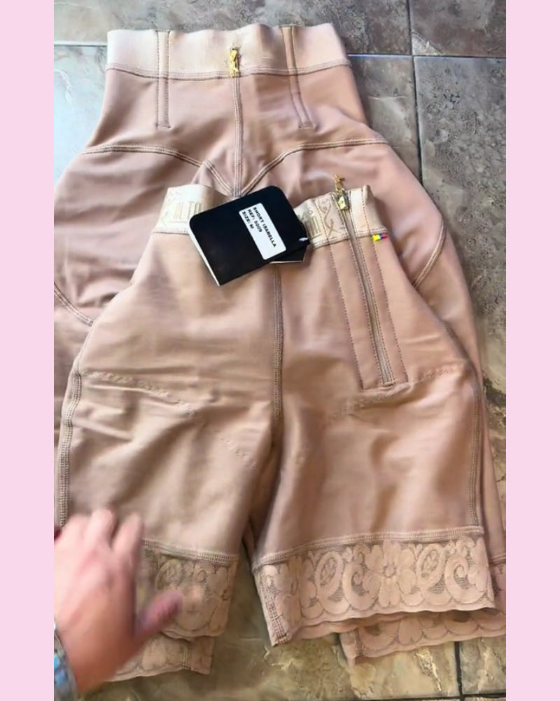 High Waist Side Zipper Butter Lifter Faja Shorts
