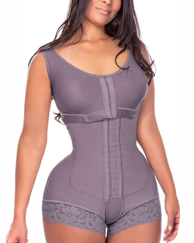 High Compression Back Coverage Fashion Shapewear Purple