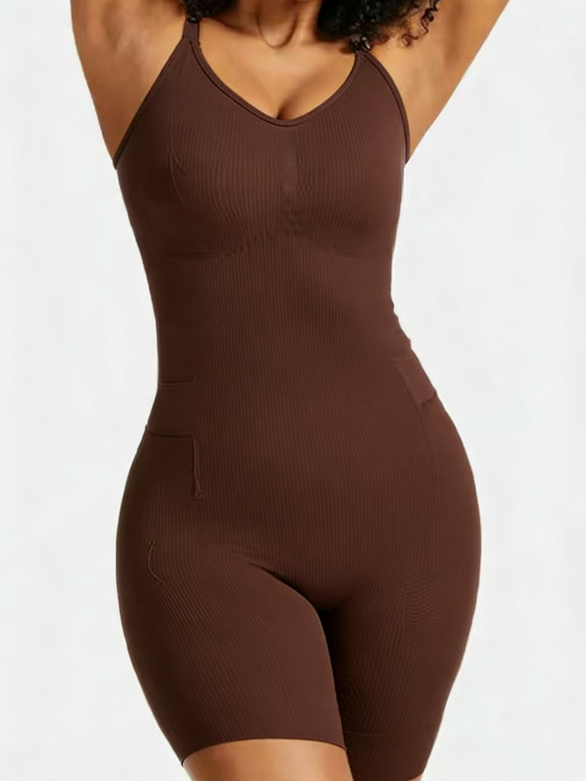 Seamless Butt Lifter Shapewear With Tummy Control Easy Off Brown