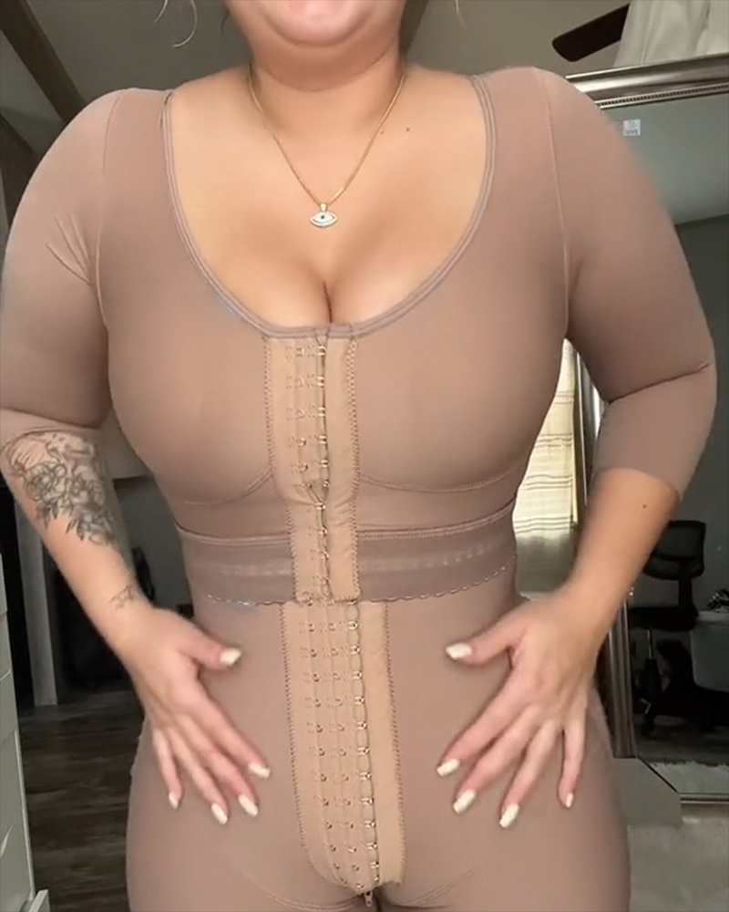 Post-Surgical Bra With Arm Compression Tan
