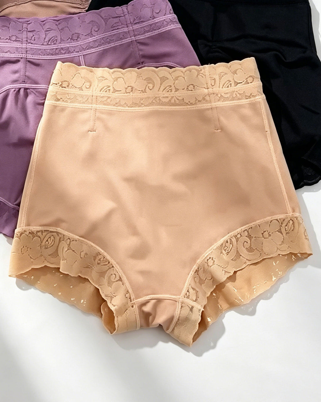 High-Waisted Lace Trim Tummy & Butt Lifting Shaper Shorts