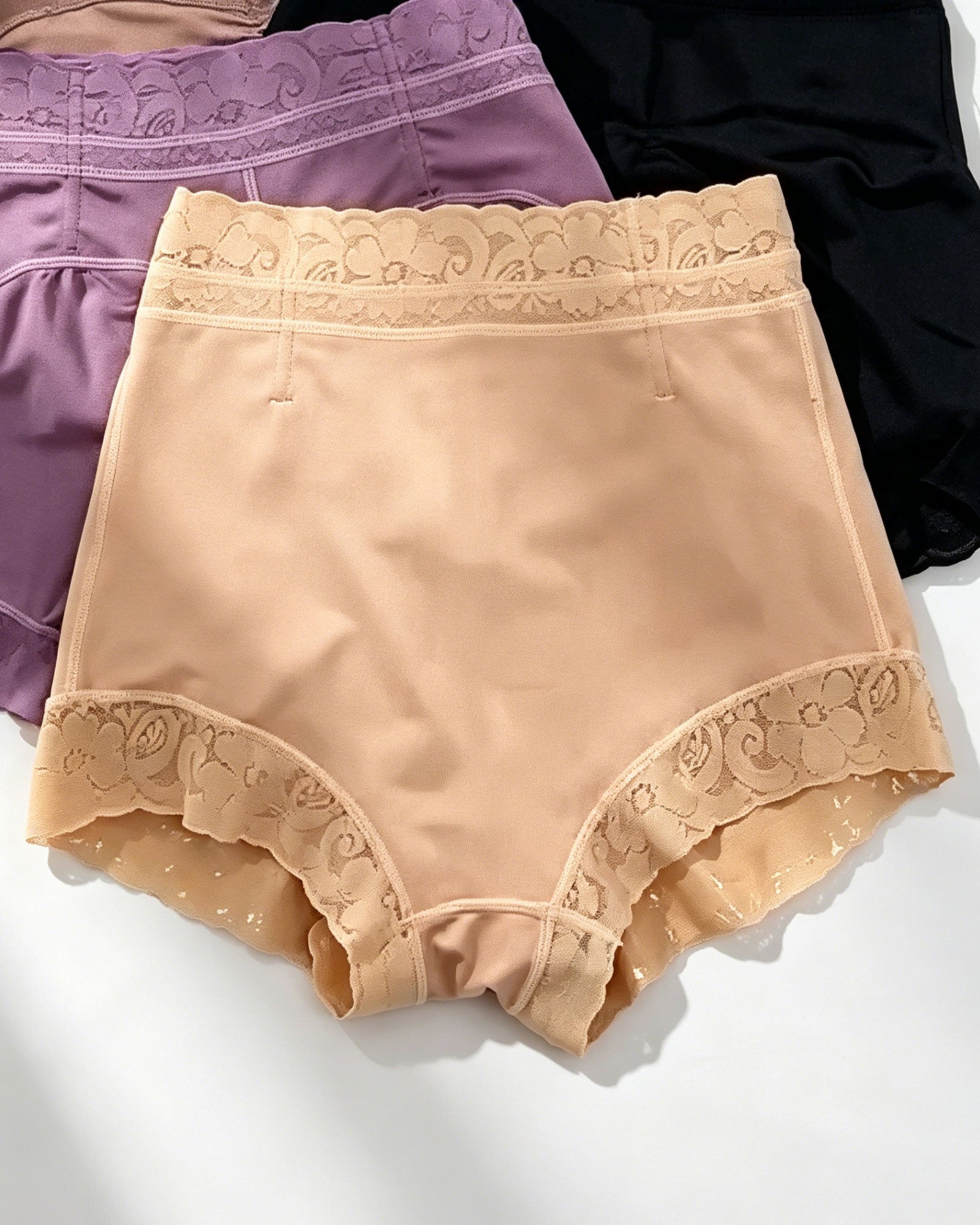 High-Waisted Lace Trim Tummy & Butt Lifting Shaper Shorts