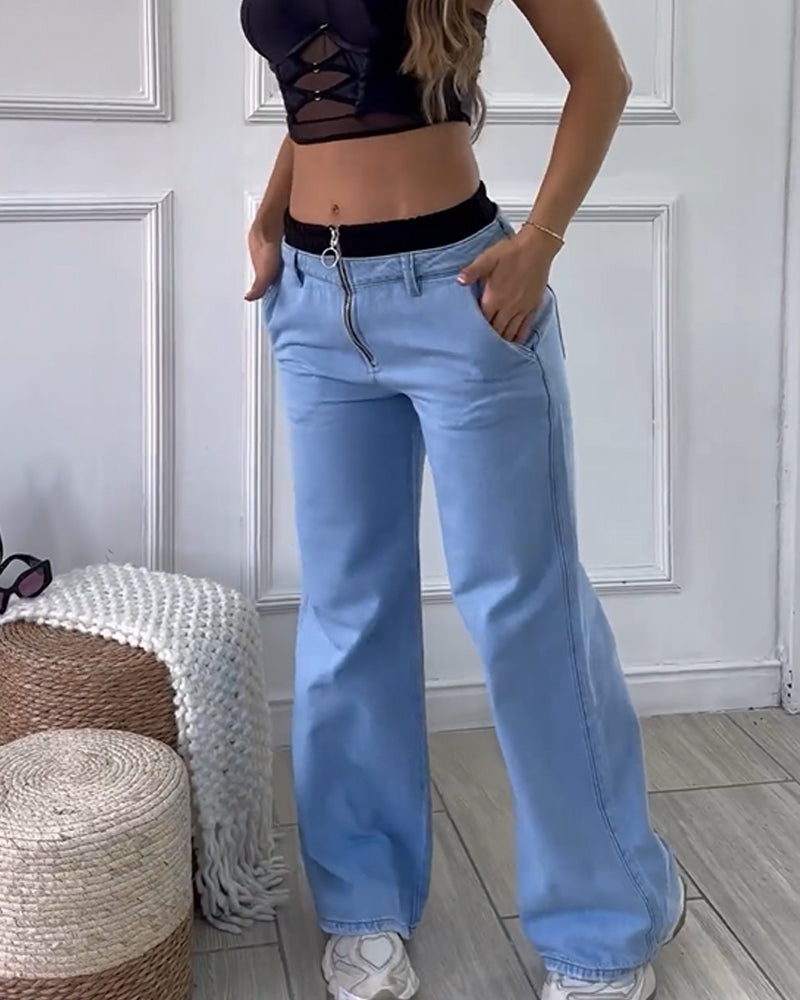 Loose Casual Jeans Lightblue