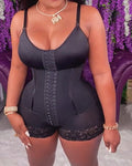 Women High Compression Tummy Control Hook And Eye Bodyshaper With Bra Black