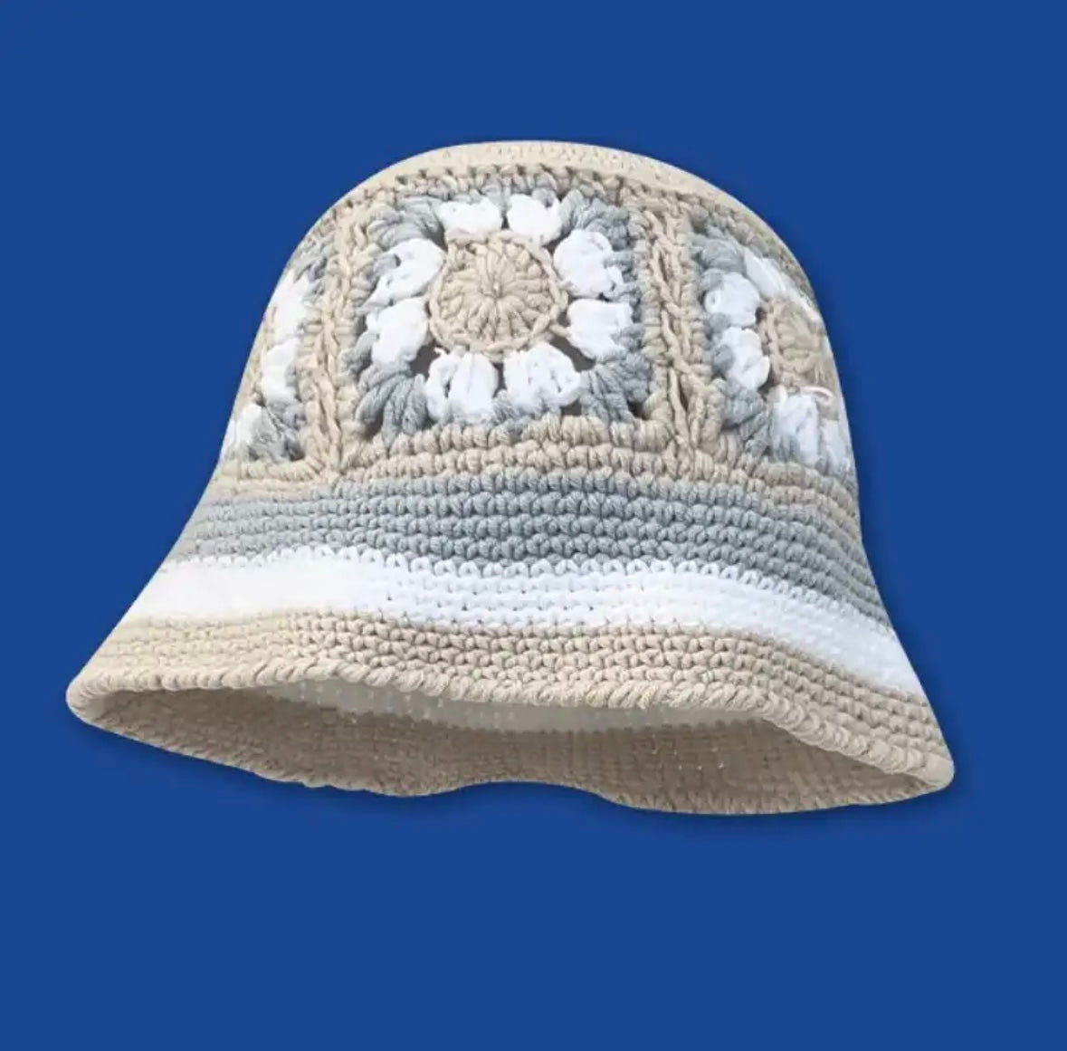 Flower bucket hat Grey