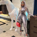 Rozay Gray Bodyprint Jumpsuit