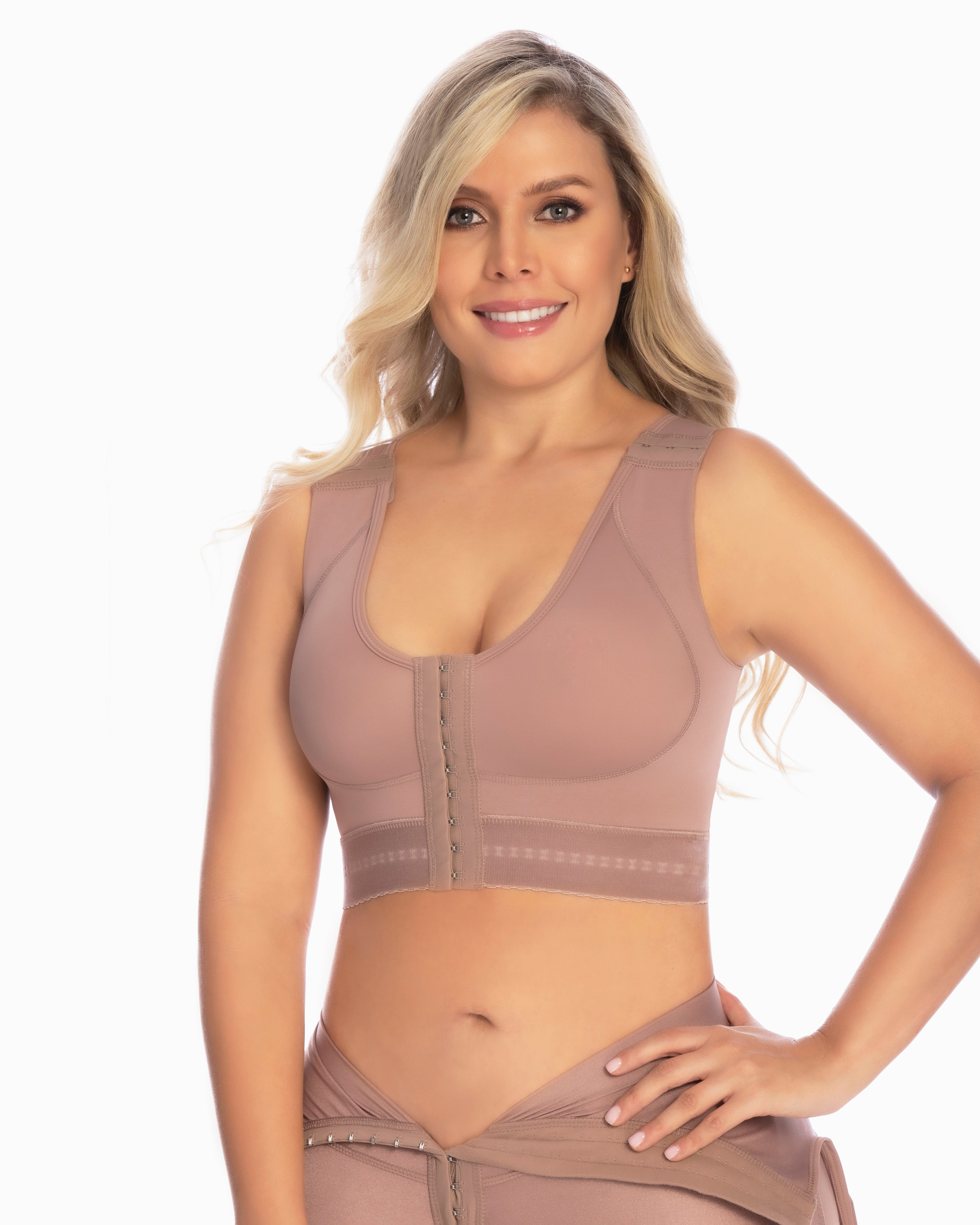 Buttoned Shape Bra RosyBrown