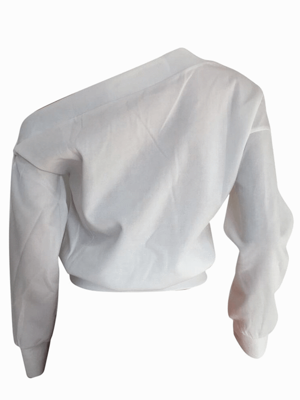 Boat-Neck Button-Sleeve Top