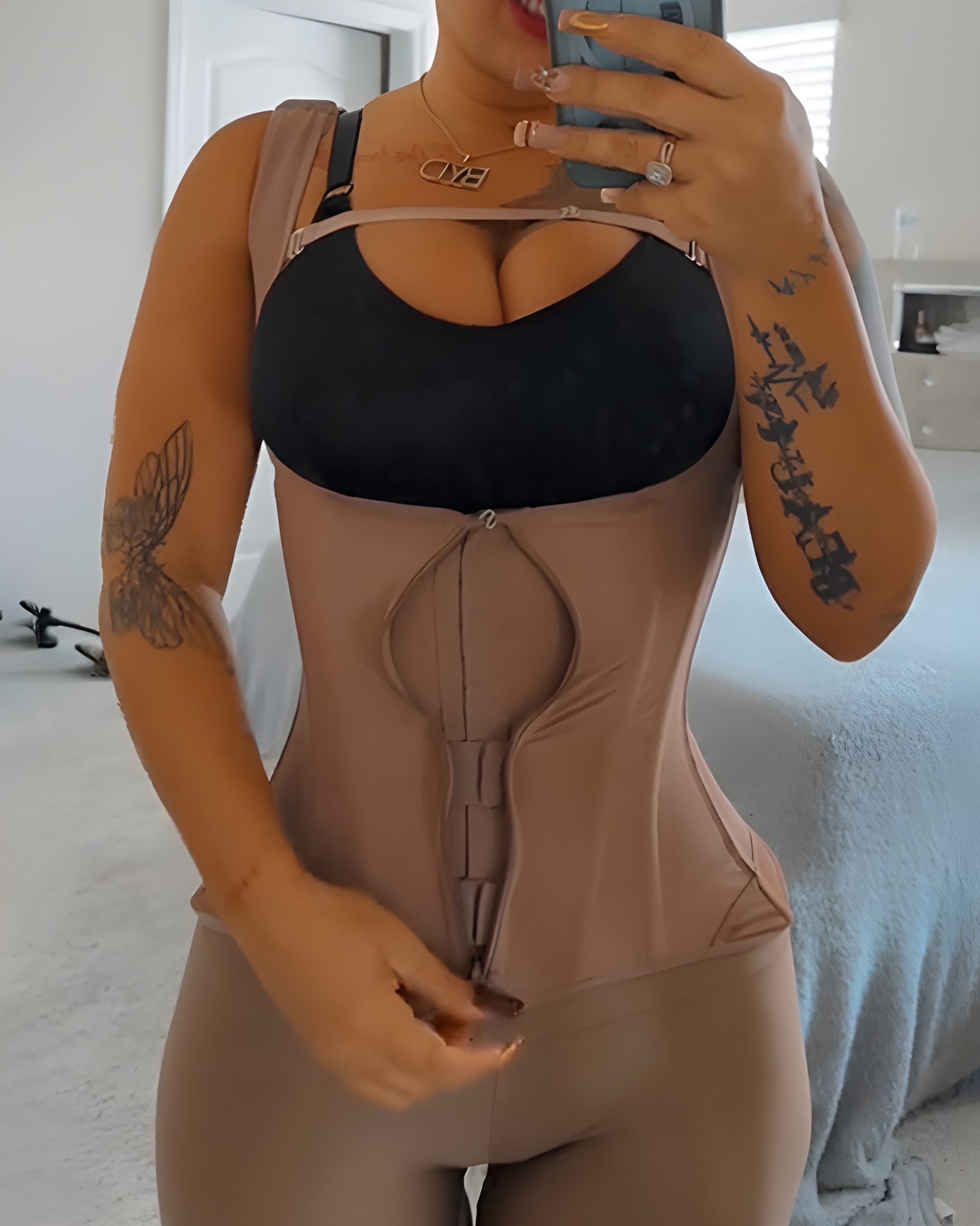 Open Bust Steel Bone Wide Strap Waist Trainer Vest