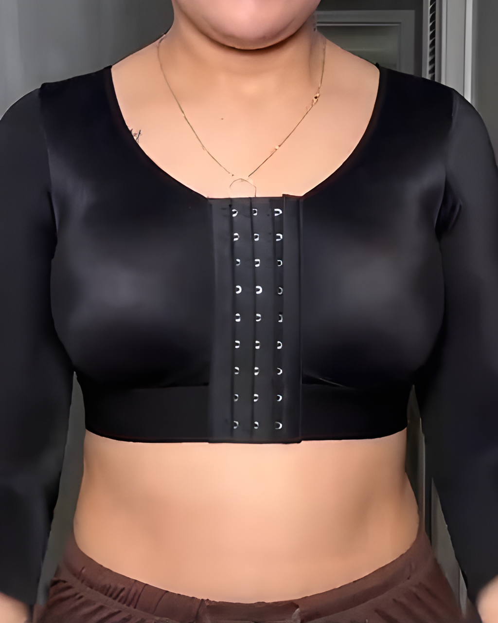 Women's Mid-Length Sleeve Shaping Bra Black