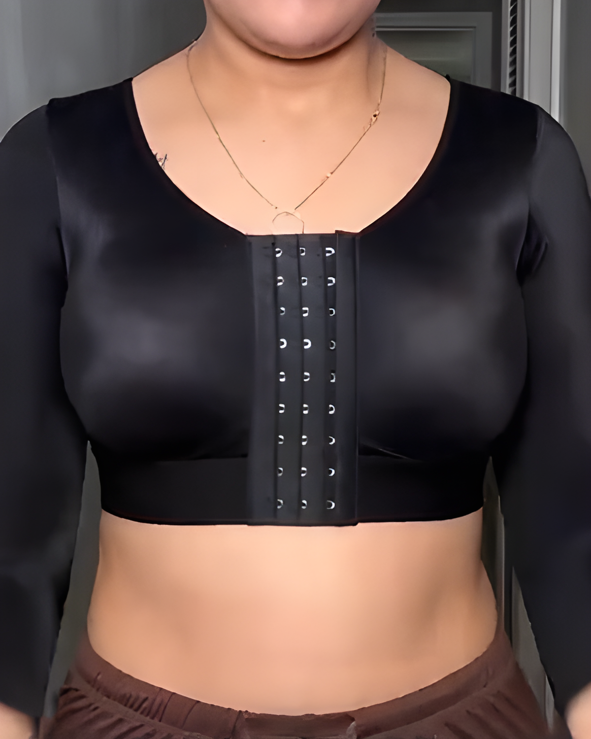 Women's Mid-Length Sleeve Shaping Bra Black