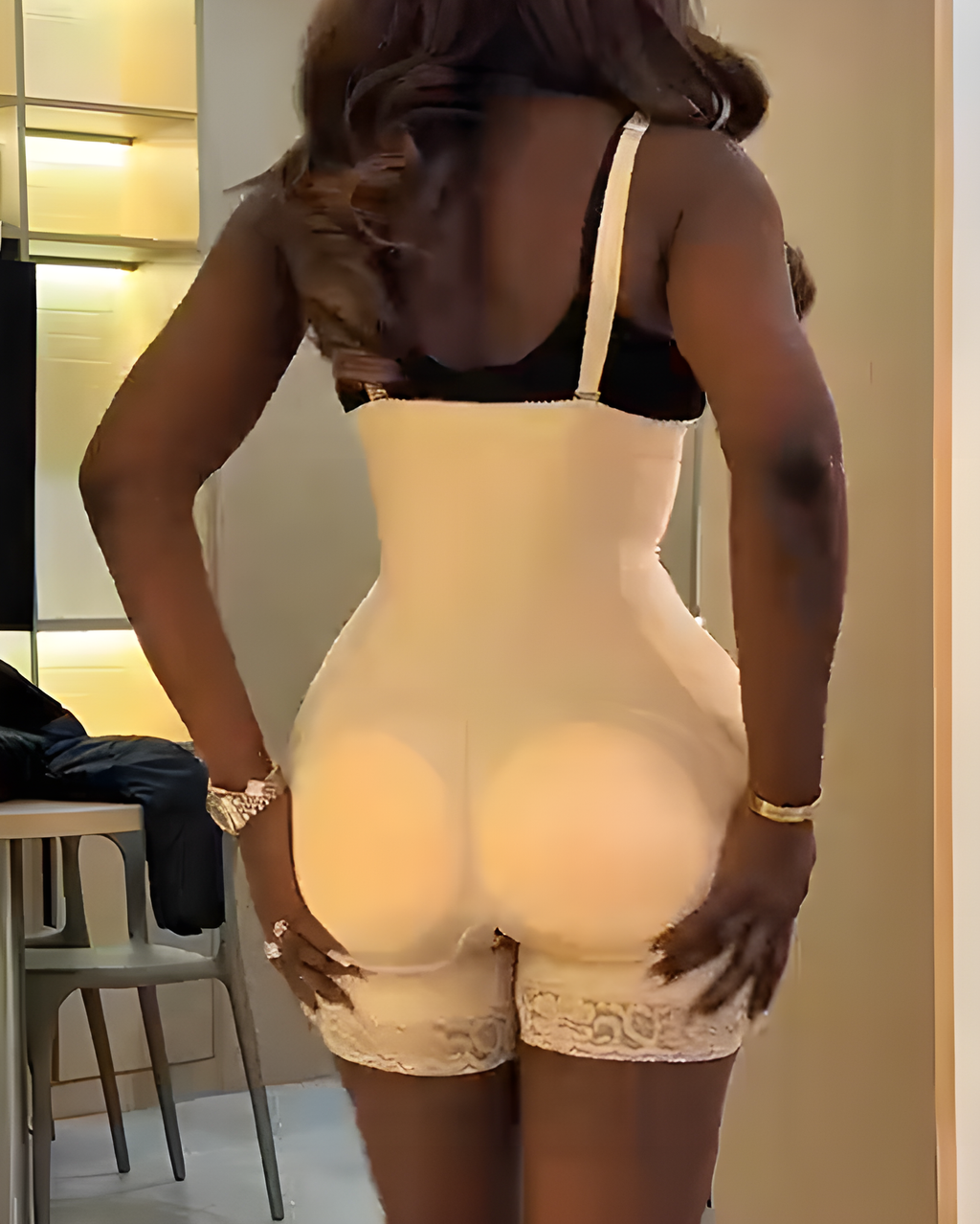Front Zipper Body Shaper with Hip Pads