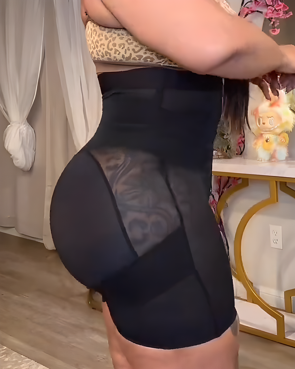 High-Waisted Tummy-Control Seamless Mesh Shaper Shorts