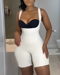 Seamless Open Chest Wide Straps Shapewear Beige