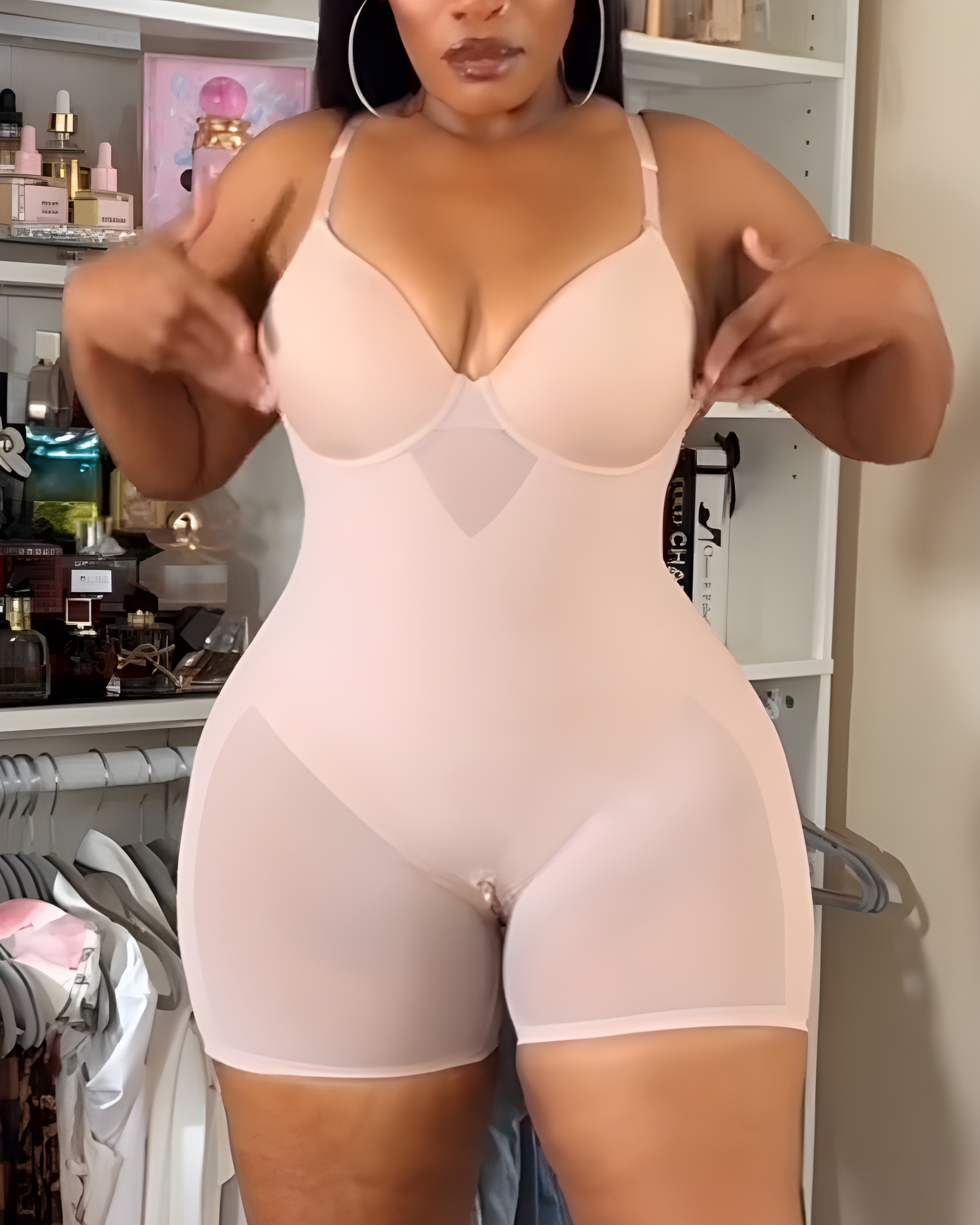 Women's Seamless Mesh Tummy Controlling Body Shaper Beiges